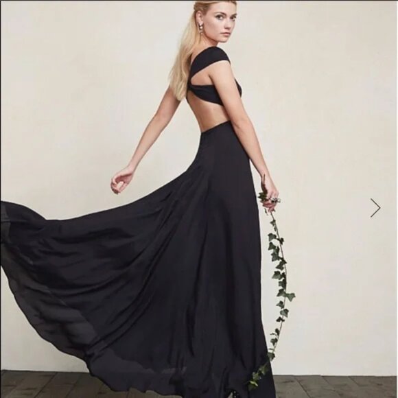 Reformation Sera Maxi Gown – Black, Size 2, NWT - Picture 9 of 10